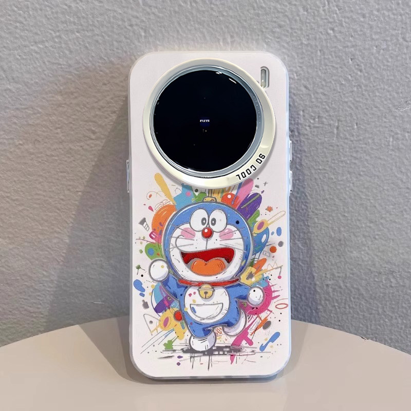 Tuya Doraemon Cat Phone Case Suitable for Vivo X200 Ultra, Stylish X200S Creative Female Case, X100/90 Fresh Style, S30/20 Large Hole Anti-Drop, Y300 Pro High-End Feel, Iqoo 13 Cartoon Trendy
