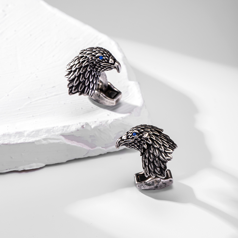 British Tateossian Cuff king RT retro mechanical wind eagle men's shirt cuff nails light extravagant gifts-Taobao