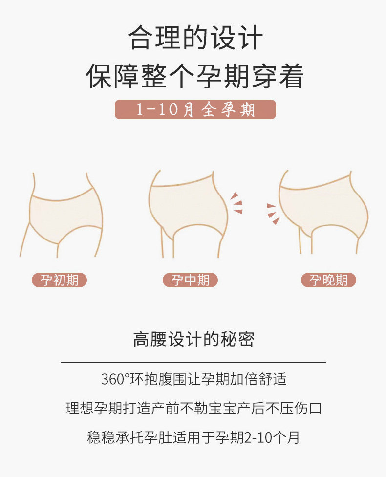 孕内裤冰丝无痕大码200斤早期中晚期孕期专用薄款三角裤 — 4