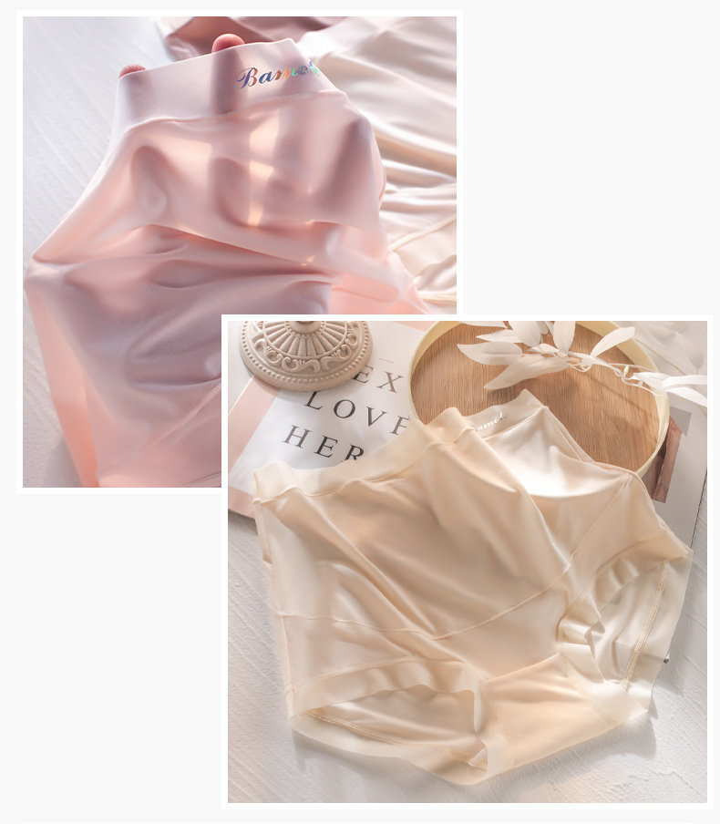 Pregnant Women's Underpants Ice Silk Seamless Purified Cotton Crotch Plus Size 100.00kg Special Underwear for Early and Late Pregnancy Thin — 19