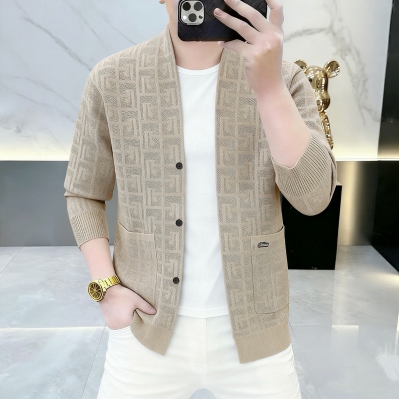 W High-End Light Luxury Trendy Knitted Cardigan Jacket for Men, Spring and Autumn Sweater, Autumn Men's Clothing, Quality Knitwear 8711 W High-End Light Luxury Trendy Knitted Cardigan Jacket for Men, Spring and Autumn Sweater, Autumn Men's Clothing, Quality Knitwear 8711