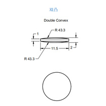 Пользовательский двойной выпуквал К9 диаметр объектива 11 5мм кривизна 43 3 битониевые оптические стекла с пятном