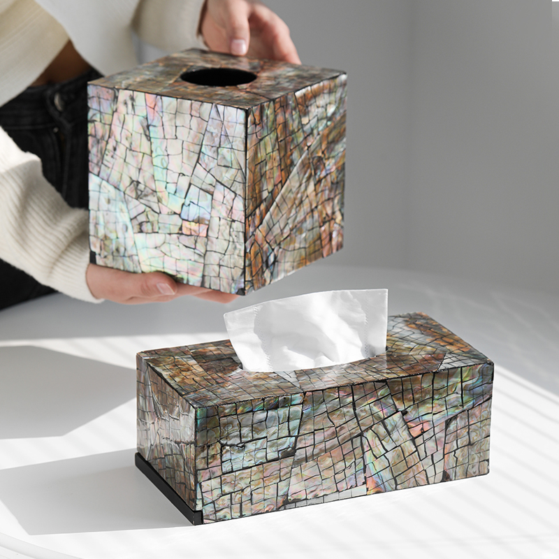 Light Luxury Designer Shell Tissue Box, High-End Bedroom New Tissue Box, Creative Living Room Home Decoration Ornaments Light Luxury Designer Shell Tissue Box, High-End Bedroom New Tissue Box, Creative Living Room Home Decoration Ornaments
