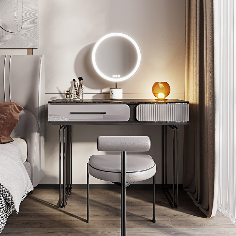 Penay modern minimalist net red dressing table large capacity storage dressing table bedroom light luxury high-grade rock plate dressing table