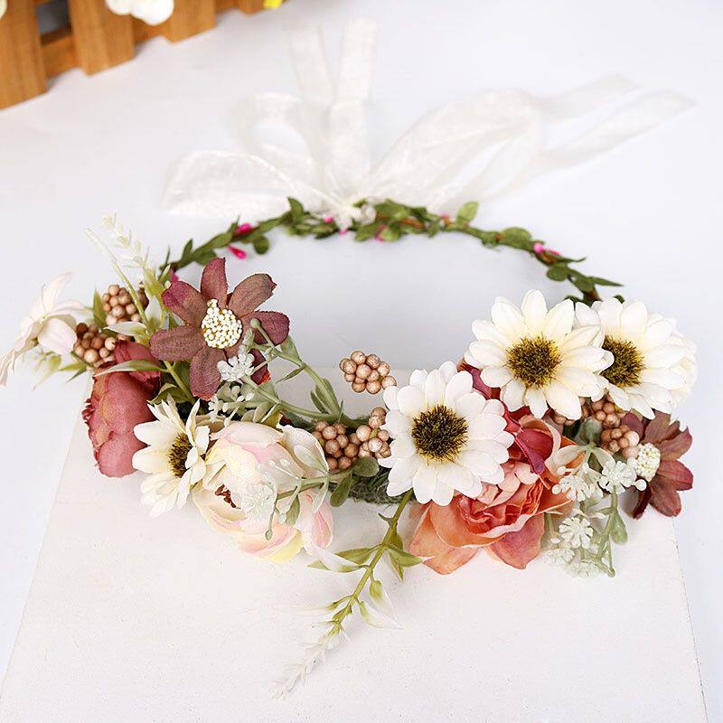 Simulation flower forest headwear hair accessories children perform masquerade party travel photo accessories sun hat garland accessories