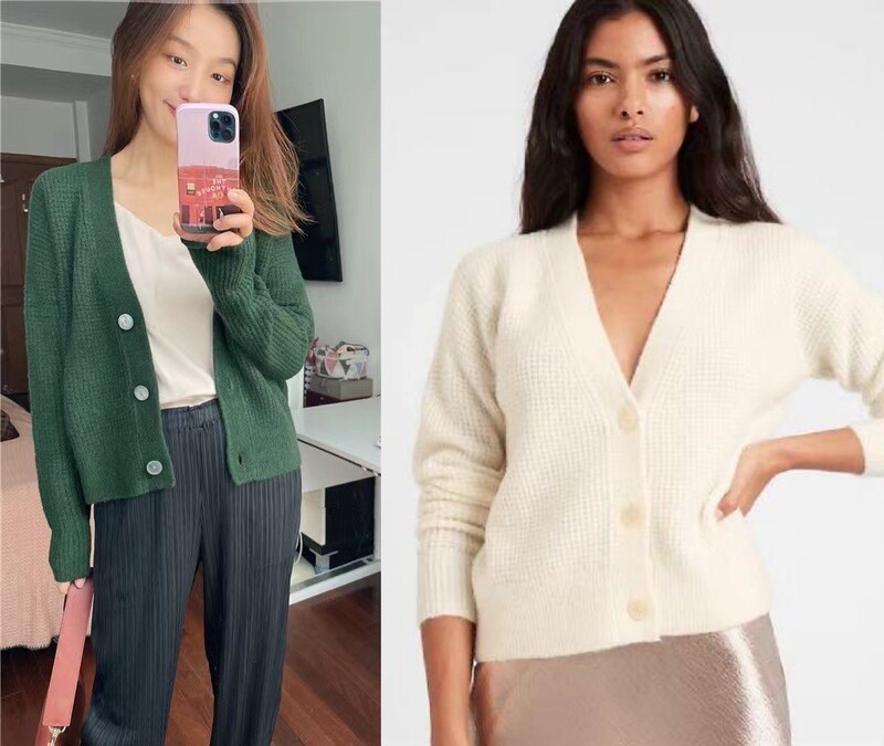 Banana Republic Classic Waffle Wool Cardigan Jacket 2 Colors in Stock