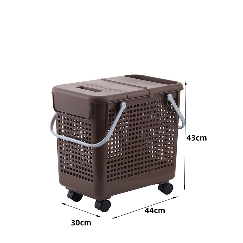 Japanese-Style Large Laundry Basket with Lid, White, with Wheels, Multi-Layer, Narrow Design, for Home Use Japanese-Style Large Laundry Basket with Lid, White, with Wheels, Multi-Layer, Narrow Design, for Home Use