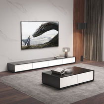 Living-style minimalist desk cabinet Living room Small family type floor TV cabinet Nordic modern black TV cabinet Tea Table Combinations