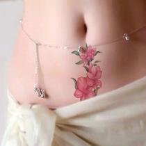Miss Lady Color Flowers Tattooed tatoued Waterproof Female Durable Vertical section Caesarean Sexy Scar Tattoo stickers