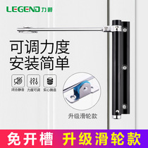 Large simple spring automatic closing artifact closure hinge black household light door closer adjustable