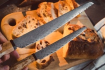 Beautiful and powerful Ma vg10 serrated knife multi-functional for cutting bread frozen meat fruit and chicken