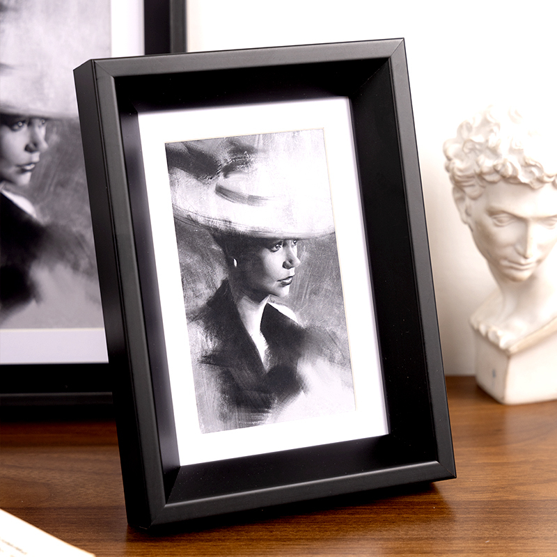 Black Solid Wood Photo Frame Display Stand Empty Frame with a High-End Feel 6 7 8inch Photo Printing and Framing for Display Black Solid Wood Photo Frame Display Stand Empty Frame with a High-End Feel 6 7 8inch Photo Printing and Framing for Display