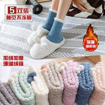Coral velvet socks plus thick sleeping socks autumn winter home sleep moon socks new sleeping socks
