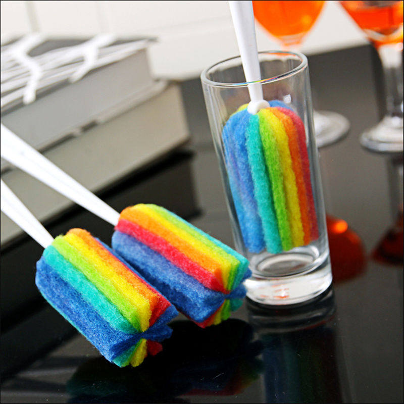 Thick cloth cup brush brush handle hardened sponge cup brush bottle brush kitchen wash cup brush