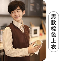 WWX-610 вязаный жилет мужской коричневый (одиночный жилет)