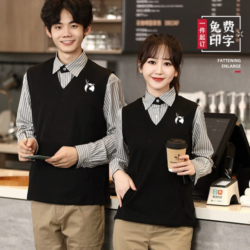 Жилет для работы, кофейный трикотажный чай с молоком, делается под заказ, осенний