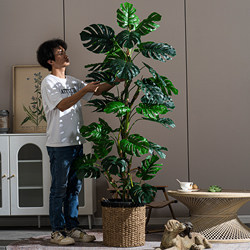 High-Quality Artificial Green Plant Monstera Floor-Standing Fake Tree Potted Indoor Large-Scale Simulated Plant Landscaping Decoration Ornament