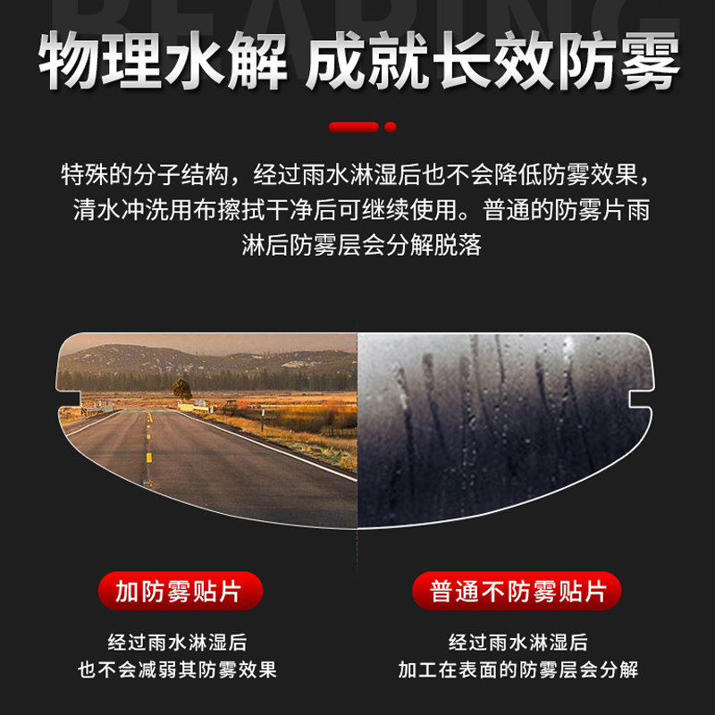 Safety helmet anti-fog patch locomotive universal full-helmet rain-proof film lens anti-breathing waterproof gas anti-fogging film