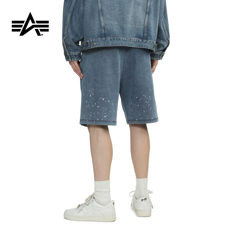Мужские спортивные шорты Alpha Industries American Splash-Ink loose shorts summer
