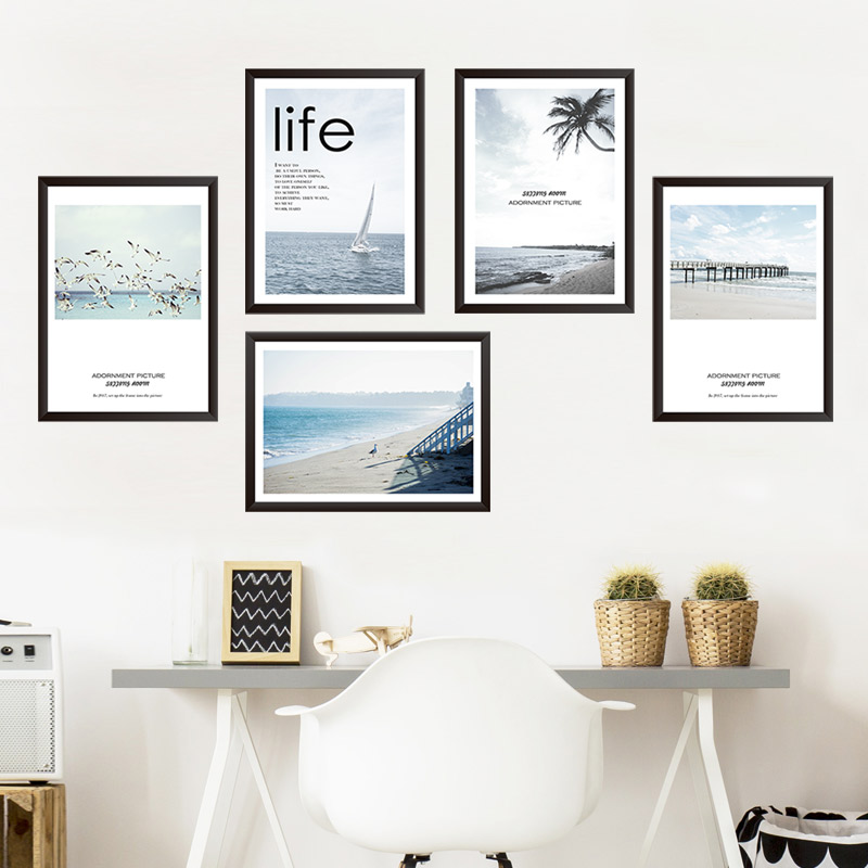 Nordic style wallpaper stickers simple photo frame wall stickers dormitory wallpaper self-adhesive college dormitory decoration creative stickers