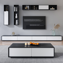 Minimalist tea table TV cabinet portfolio modern minimalist living-room wood grain drawers Home lockers Nordic full-fit small family