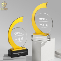Creative metal new crystal trophy custom lettering high metal trophy outstanding staff champion Asian season medal custom