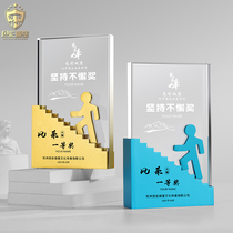 2021 new creative five-pointed star metal trophy step by step annual sales champion color medal custom-made