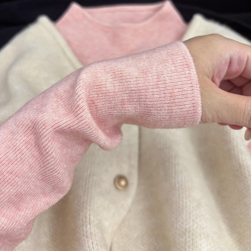 Pink Half-Turtleneck Knit Sweater for Women, 2026 Autumn New Unique and Beautiful Age-Reducing Base Layer Top Pink Half-Turtleneck Knit Sweater for Women, 2026 Autumn New Unique and Beautiful Age-Reducing Base Layer Top