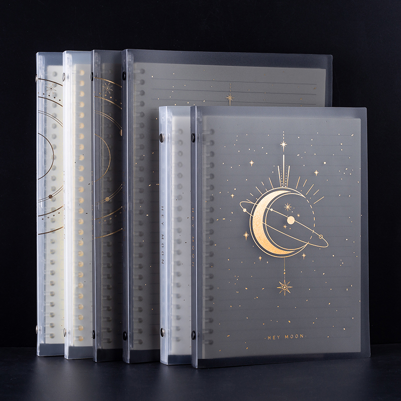 Loose-leaf Ben B5 Notebook Super Thick Removable Housing Soft Leather Cornell Substitute Core South Korea Grid Ben A5 Crosswire University Student Brief Coil This Live Page Clip Ring Paper Transparent Bronzing