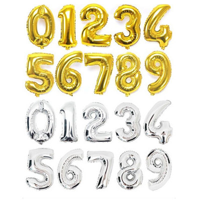 16 inch golden age Digital silver aluminium film Balloon Decoration Children Adults Dress Up Birthday Scene Arrangement
