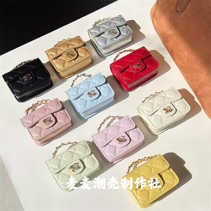 Mini Quilted Pattern Earphone Case for AirPods Pro 3, Flip Cover with Lock, Third and Fourth Generation Bluetooth Wireless Handbag for Women, Pro Chain Bag, Pro 2 Protective Case Mini Quilted Pattern Earphone Case for AirPods Pro 3, Flip Cover with Lock, Third and Fourth Generation Bluetooth Wireless Handbag for Women, Pro Chain Bag, Pro 2 Protective Case