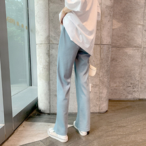 Pregnant women pants Spring and Autumn wear wide leg pants spring and summer thin Bell pants womens summer split suit pants spring and summer clothes