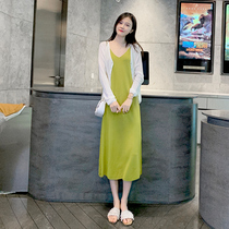 Pregnant Women summer dress long fashion gentle style super fairy style knit sling two-piece summer skirt tide