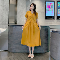 Pregnant Women summer dress cotton loose size Super fairy fat mm summer Foreign can breastfeeding summer skirt hot mom