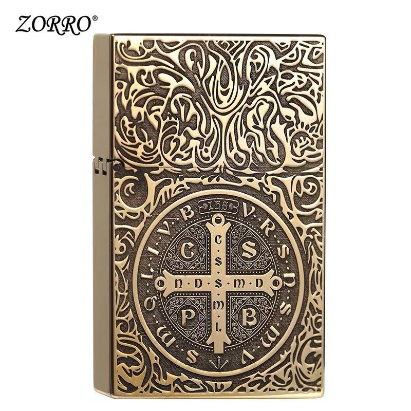 Lighter Kerosene Male Creative Personality Suo Retro Windproof Men 536 Pure Copper Side Slide Courtesy Zorro