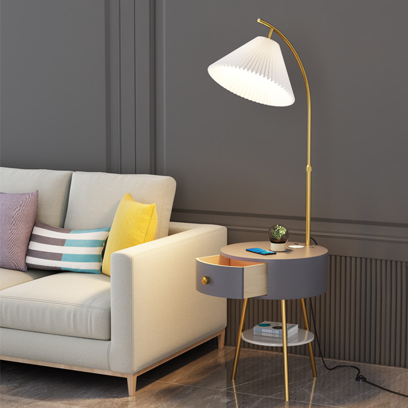 Nordic Floor Lamp Living Room Light Lavish Internet Red Sofa Side Double Drawer Tea Table Bedroom Bunk Bed Headroom Shelve