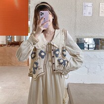 Net reddits 2022 Early autumn new superfairy French style sweetness dress design Sensation Little Crowdtea Hysteria First Love Shirt Dress