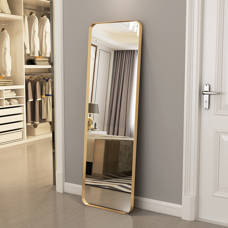Nordic ins light luxury dressing mirror full-body floor-to-ceiling mirror clothing store fitting mirror internet celebrity home large wall-mounted long mirror