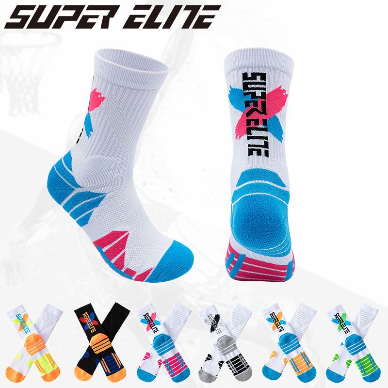 High-Top Sports Practical Basketball Socks with Towel Bottom, Breathable, Men's Mid-Top High-Top Running Socks, Thickened, Wear-Resistant, Shock-Absorbing
