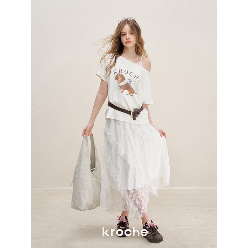 KROCHE アシンメトリー 半袖 Tシャツ KEC4004