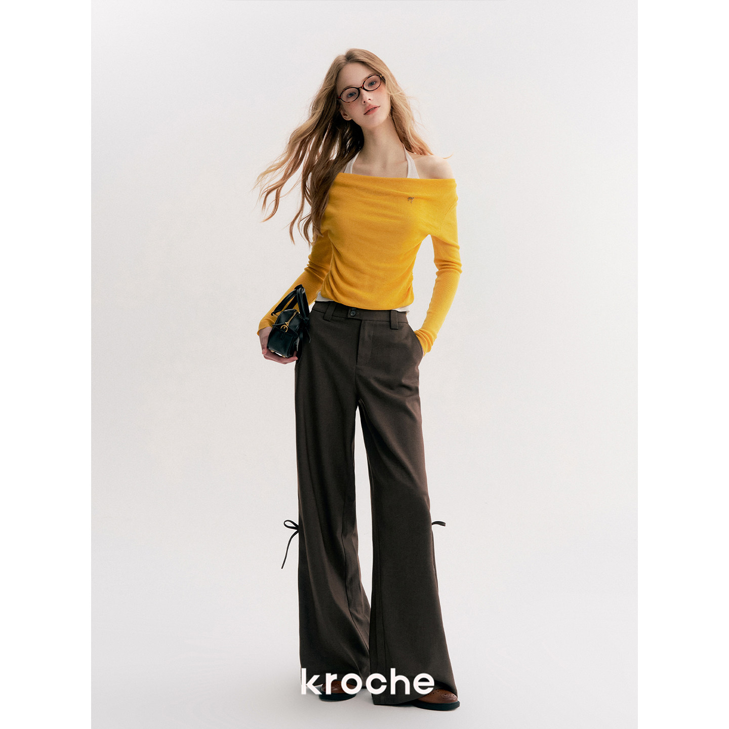 KROCHE リボン ワイド パンツ KL9014