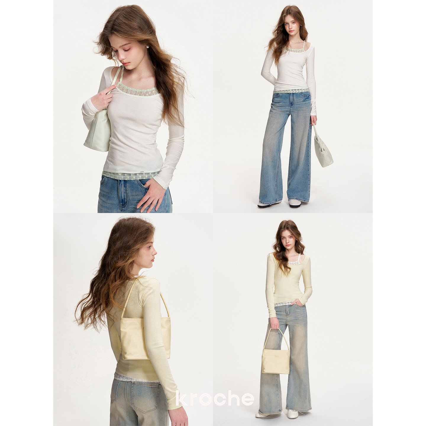 KROCHE レース Tシャツ KE8049