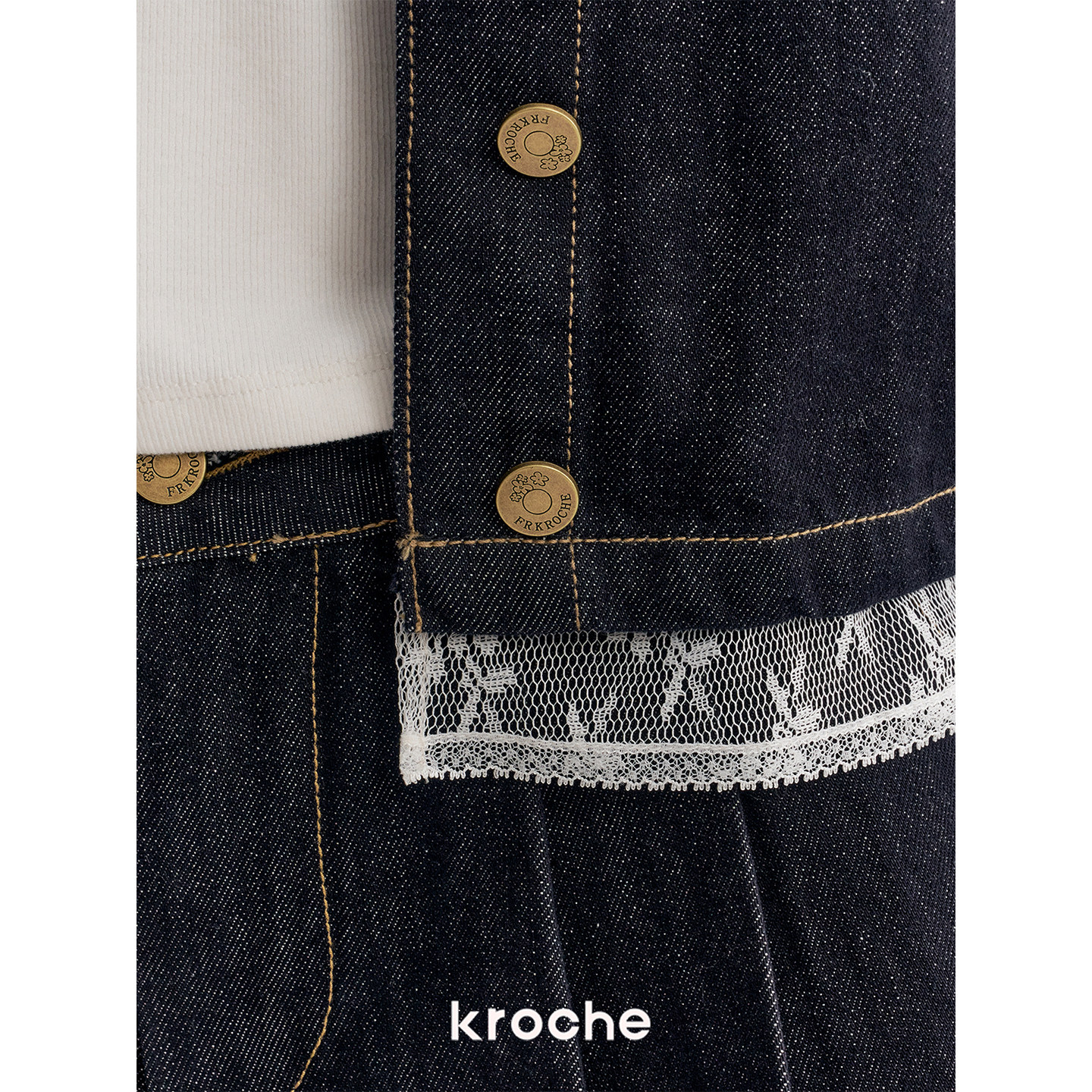 KROCHE レース デニム セットアップ KZY5014