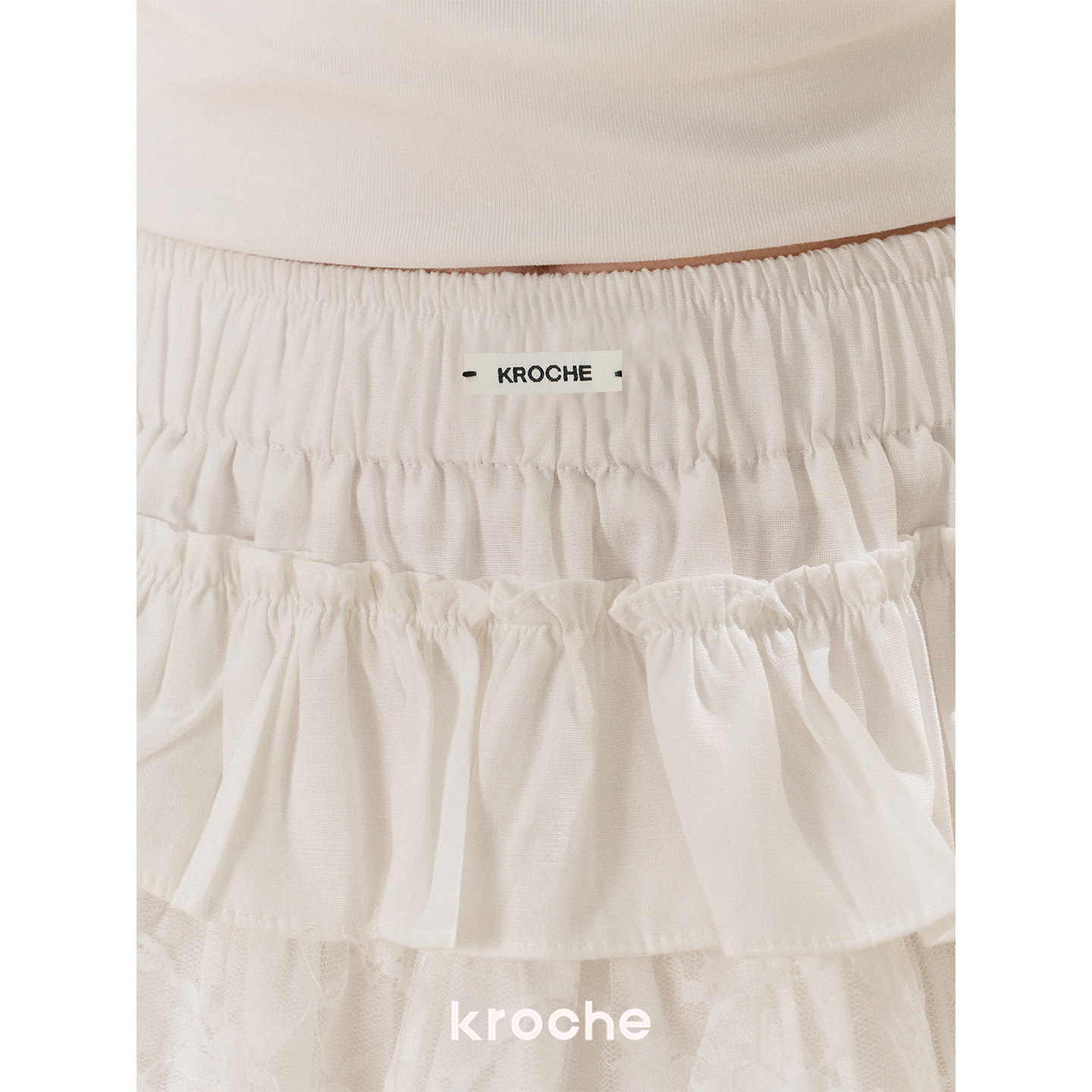 KROCHE レース ティアード ハイウエスト スカート KDC8065