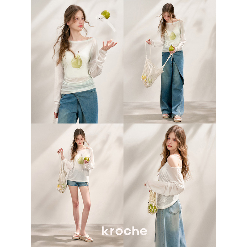 KROCHE アシンメトリー 長袖 Tシャツ KE8005