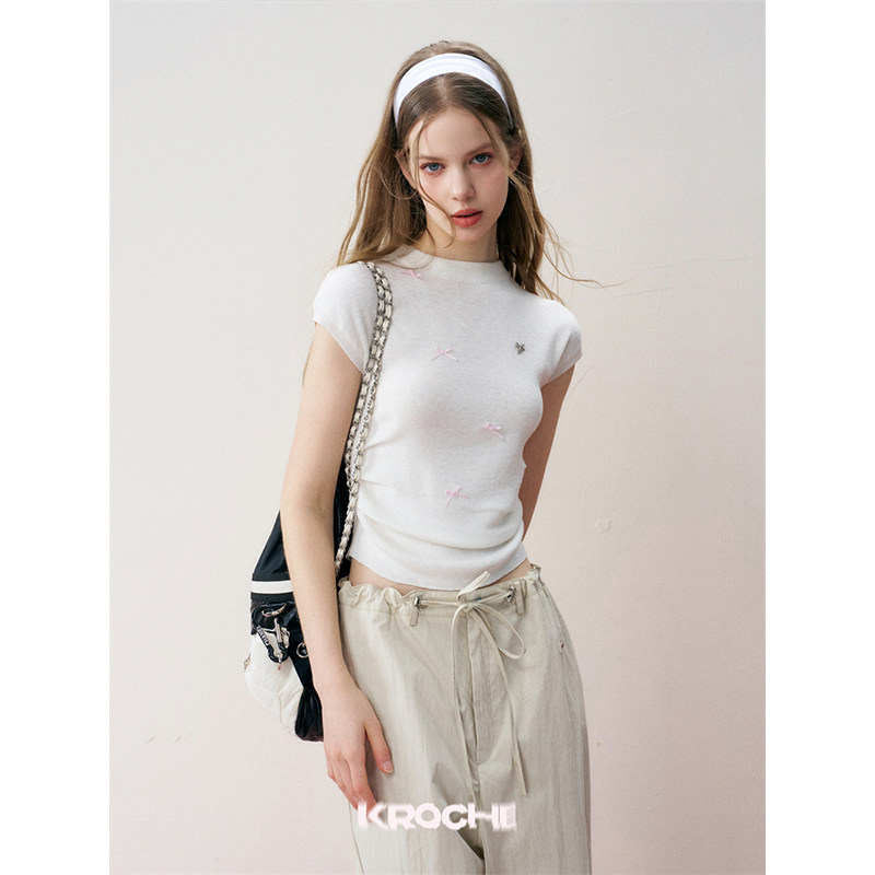 KROCHE リボン 半袖 Tシャツ KB4055
