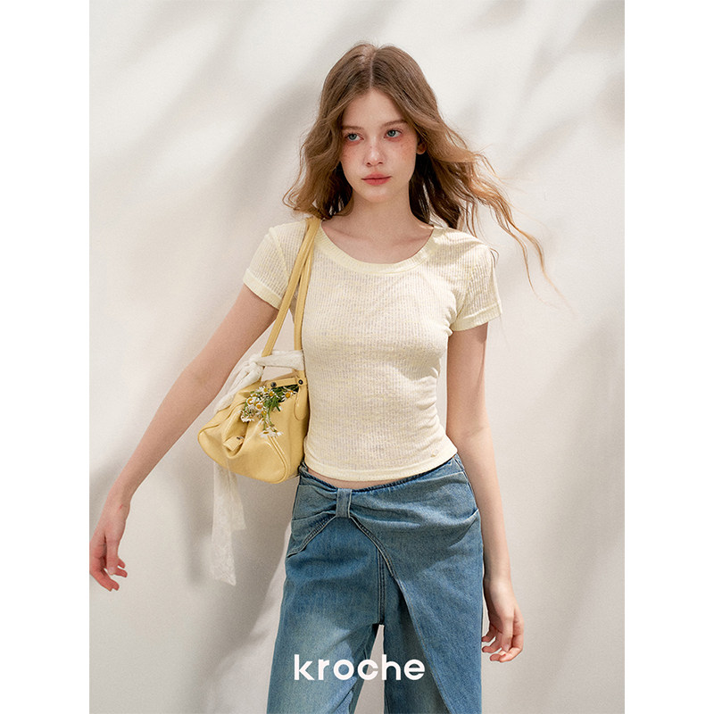 KROCHE フラワー 半袖 Tシャツ KEC1008