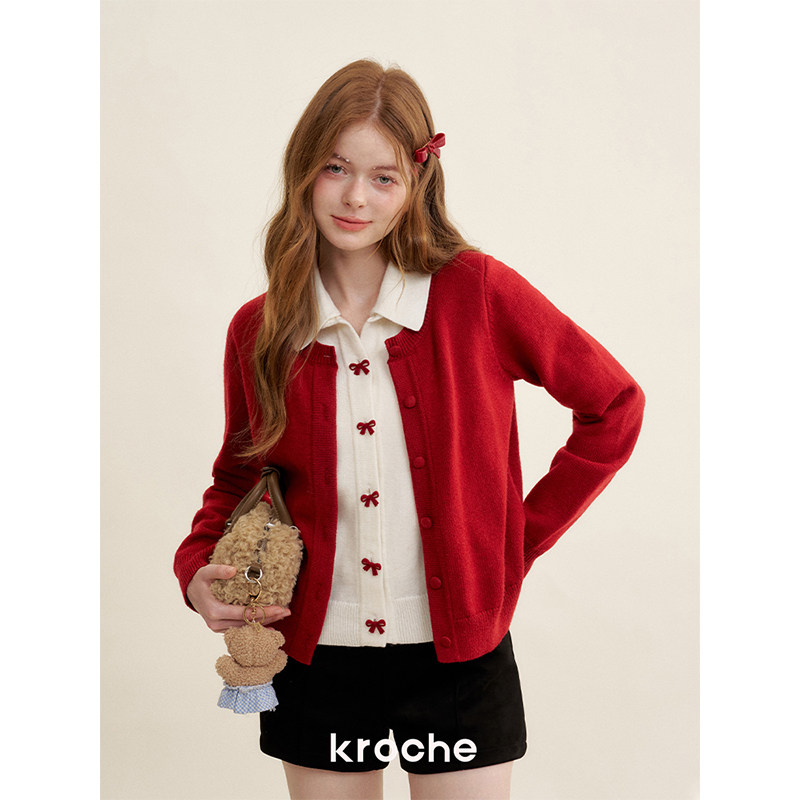 KROCHE リボン 配色 ニット KB4626