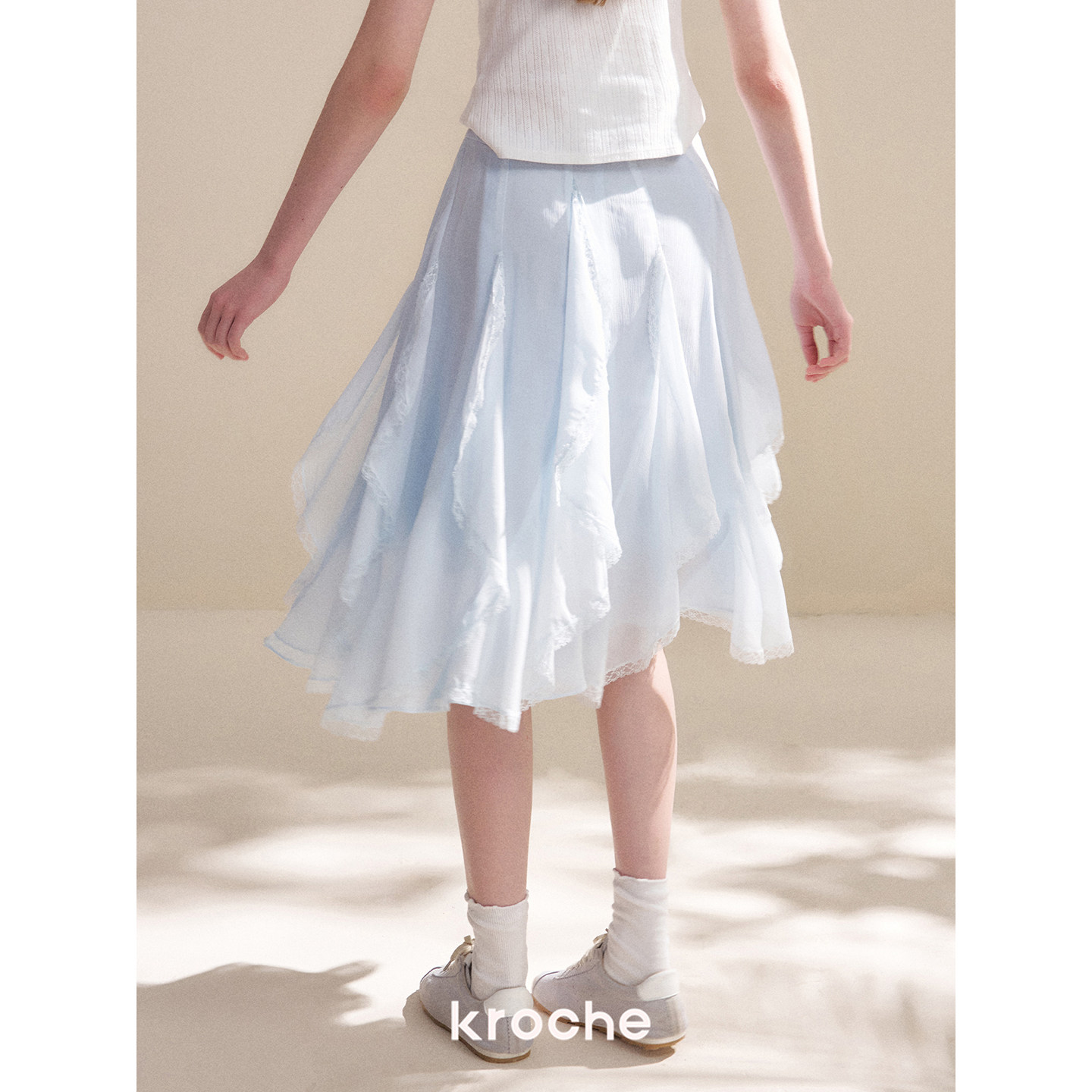 KROCHE レース フリル アシンメトリー スカート KD2059