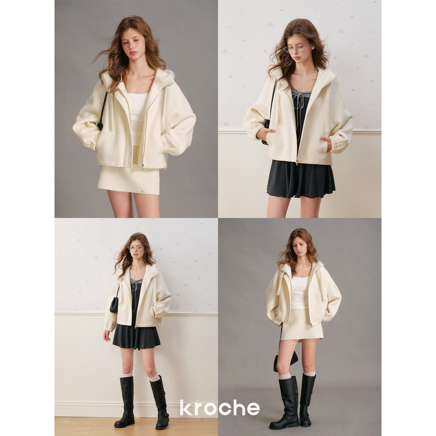 KROCHE フード付き コート KVA3013